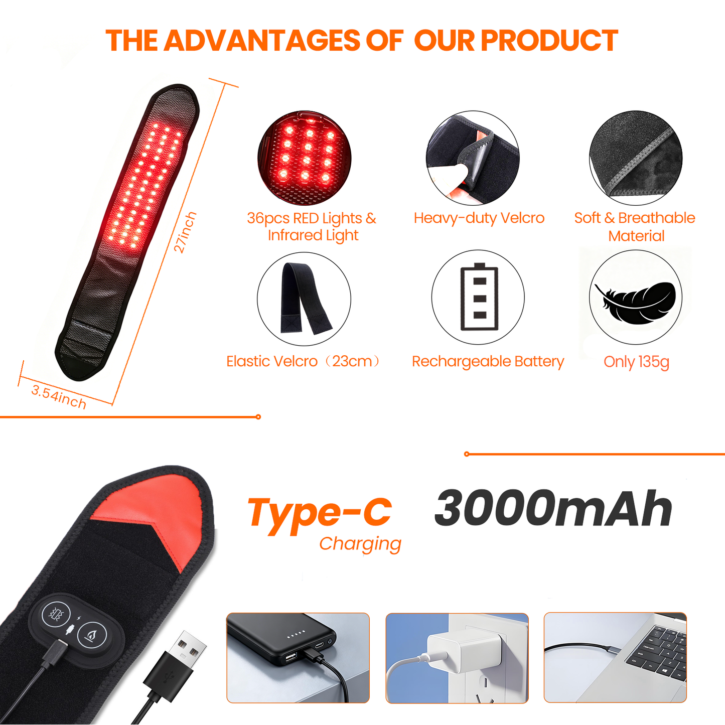 Red Light Heating Therapy  Wrap for Wrist Arm Leg Neck Ankle Massager