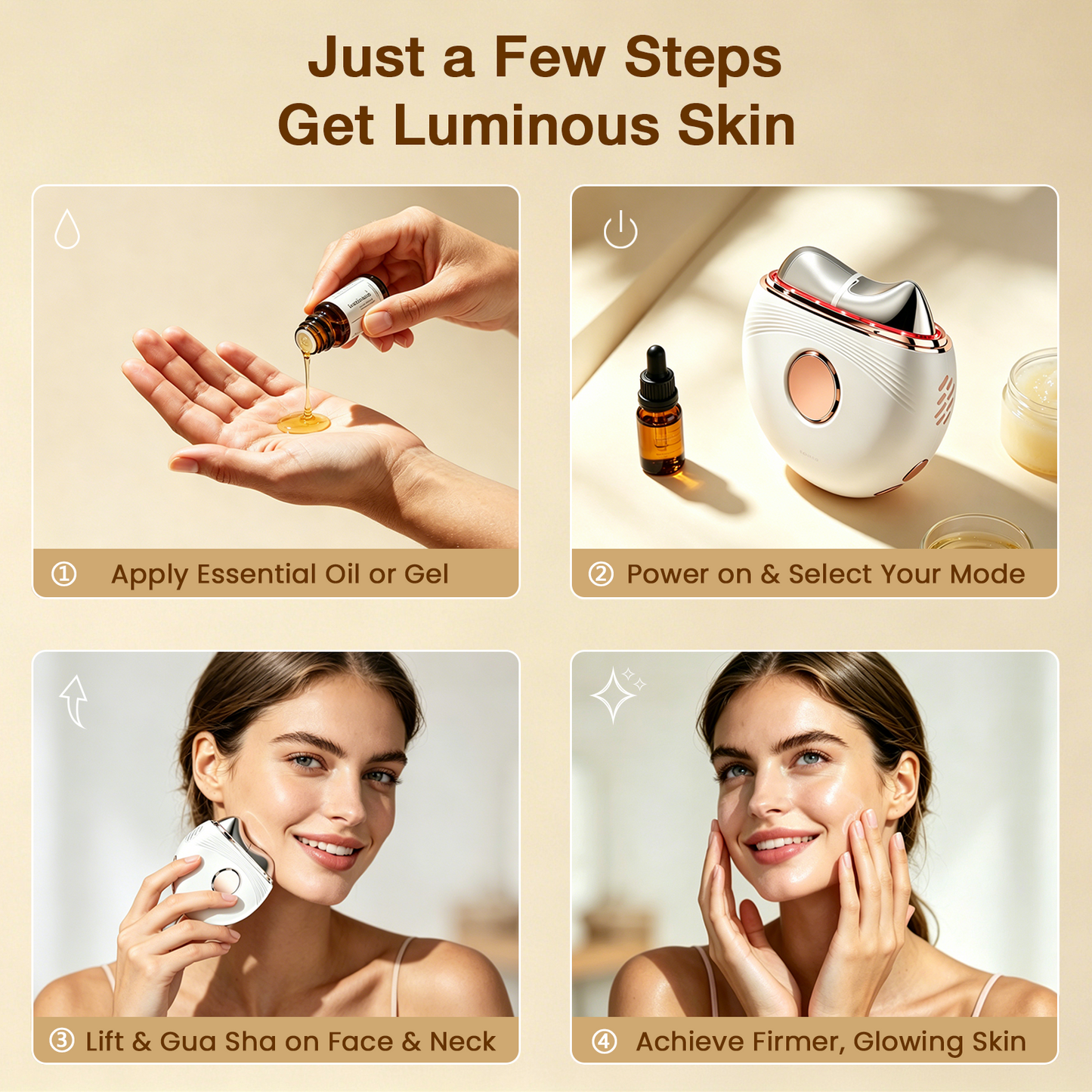 Hot & Cold Microcurrent Red Light Gua Sha | Anti-Aging Facial Sculpting Massager
