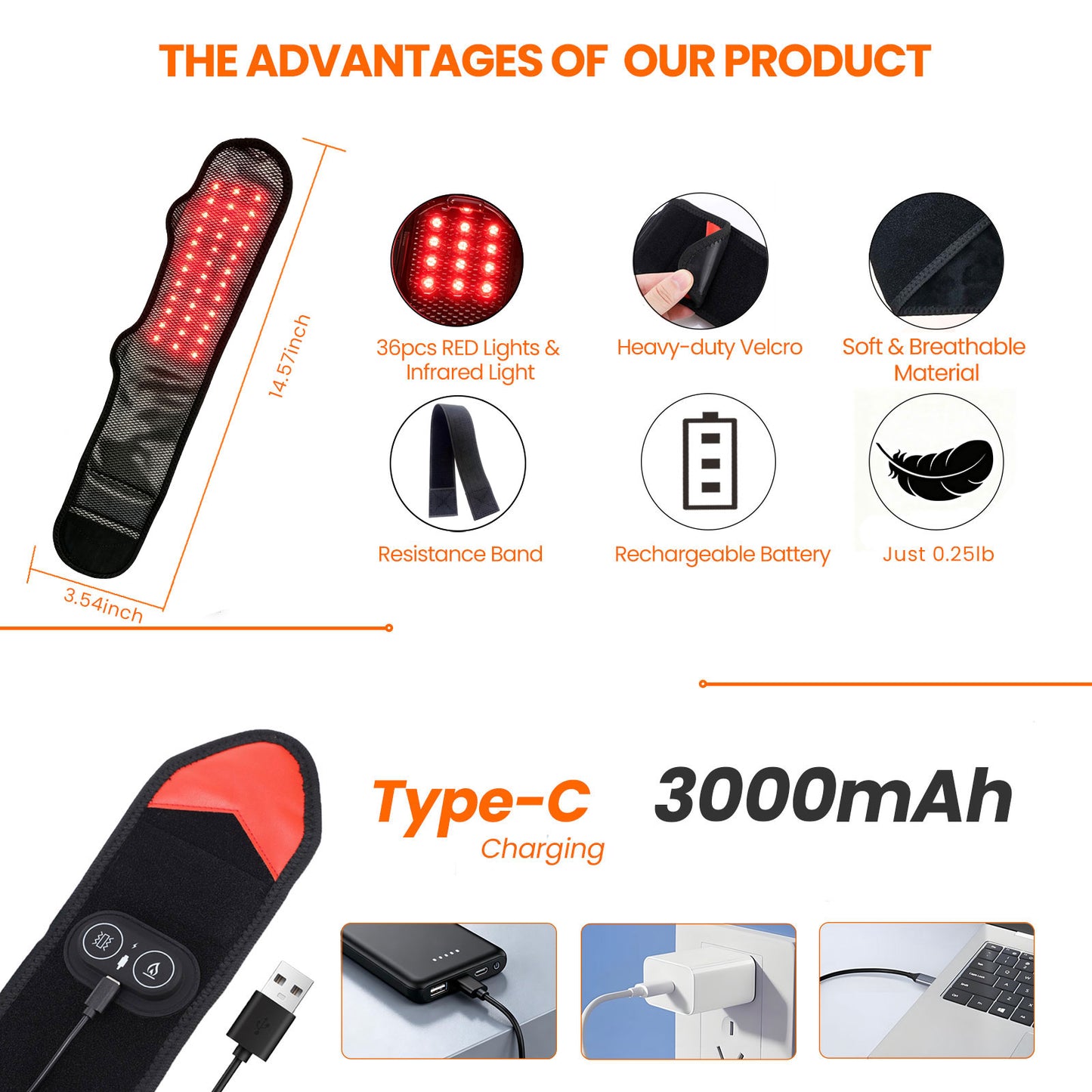 Cordless Red Light Therapy for Ankle Massager Heating Pad