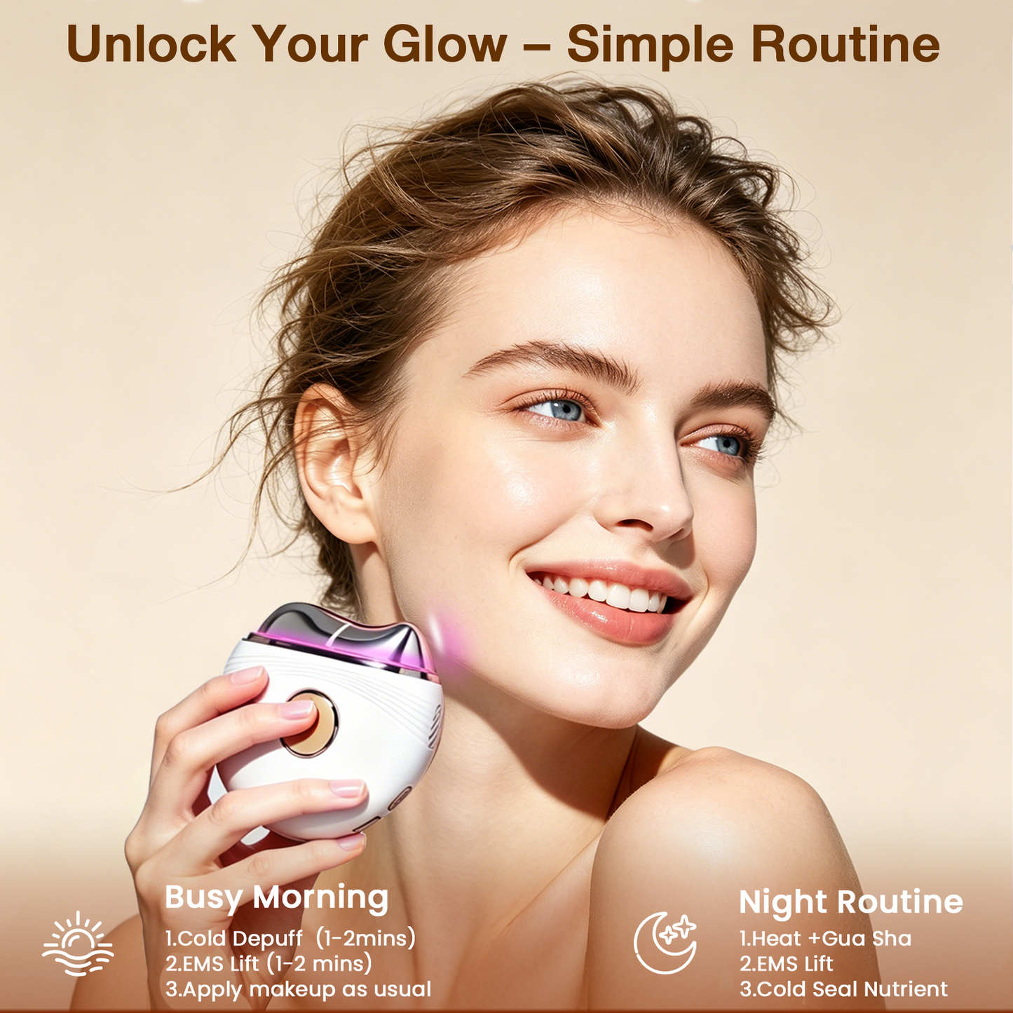 Hot & Cold Microcurrent Red Light Gua Sha | Anti-Aging Facial Sculpting Massager