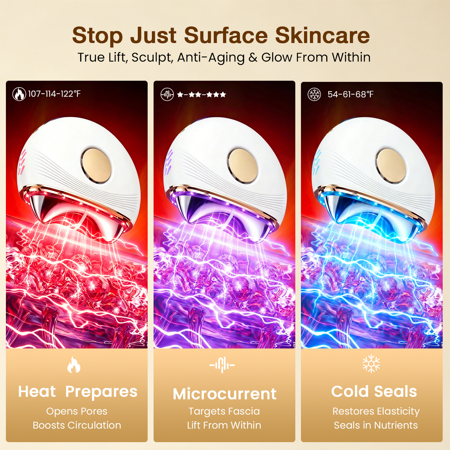 Hot & Cold Microcurrent Red Light Gua Sha | Anti-Aging Facial Sculpting Massager
