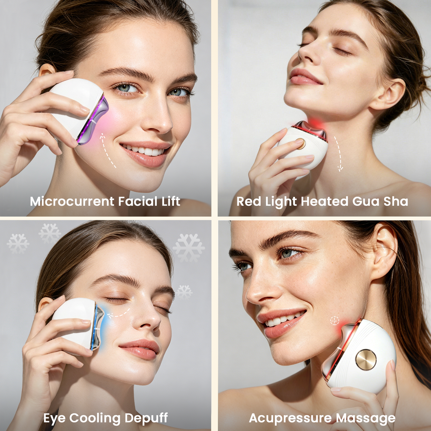 Hot & Cold Microcurrent Red Light Gua Sha | Anti-Aging Facial Sculpting Massager